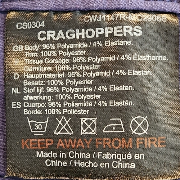 CRAGHOPPERS Womens Kiwi Pro Stretch Trousers hiking pants size 14 blue - Picture 10 of 12